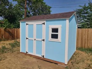 8x10 Gable Style with Custom Siding Color and Custom Window, Removed Ramp
