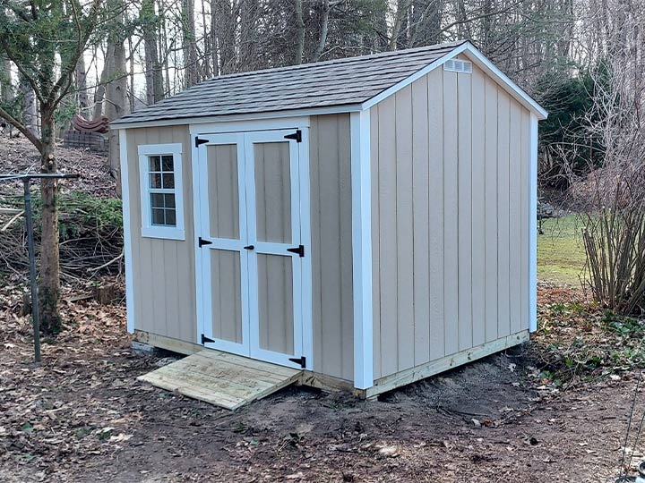 Classic pitched-roof design with timeless appeal. This gable storage shed is perfect for organizing tools, storing equipment, or even using as a compact workspace. A top choice for those wanting a small outdoor storage shed that’s both functional and stylish.