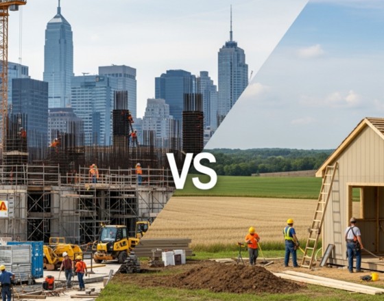 urban vs rural shed construction